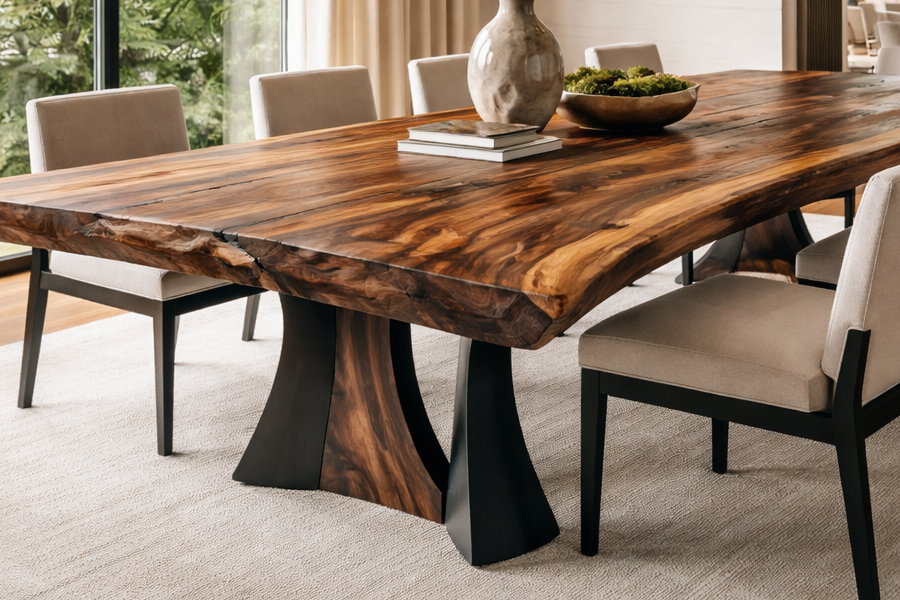 Elegant walnut dining room design-2