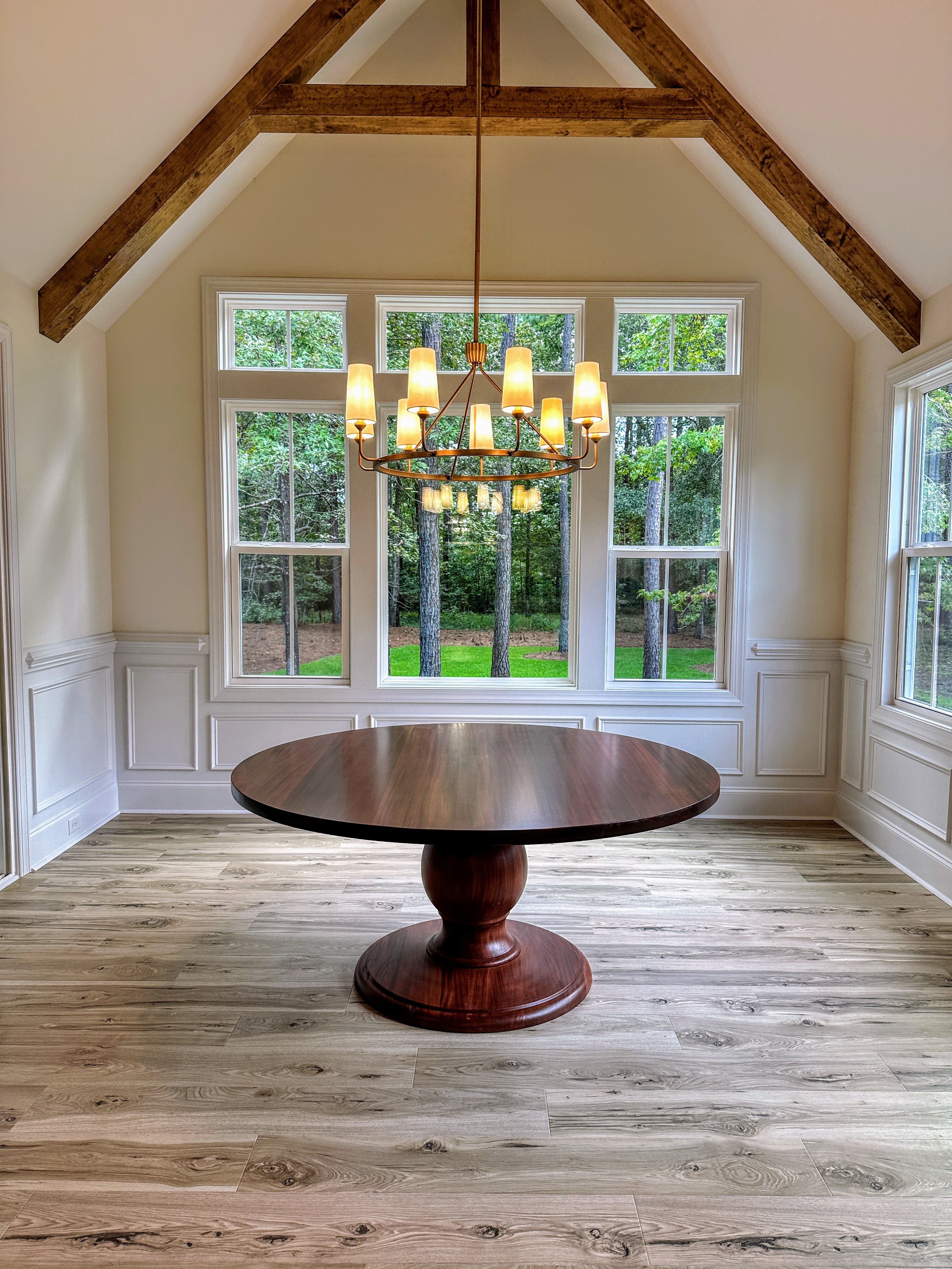 Charlotte solid hardwood dining table.
