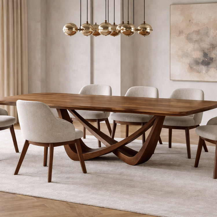 Elegant walnut dining in natural light (1)-1-1