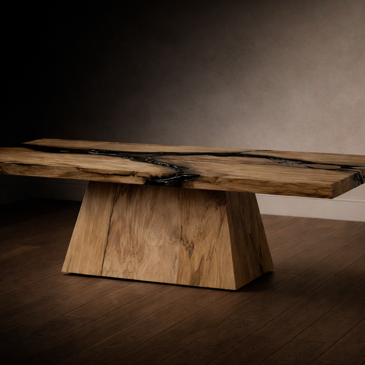 Elegant wooden table with epoxy river-1-1
