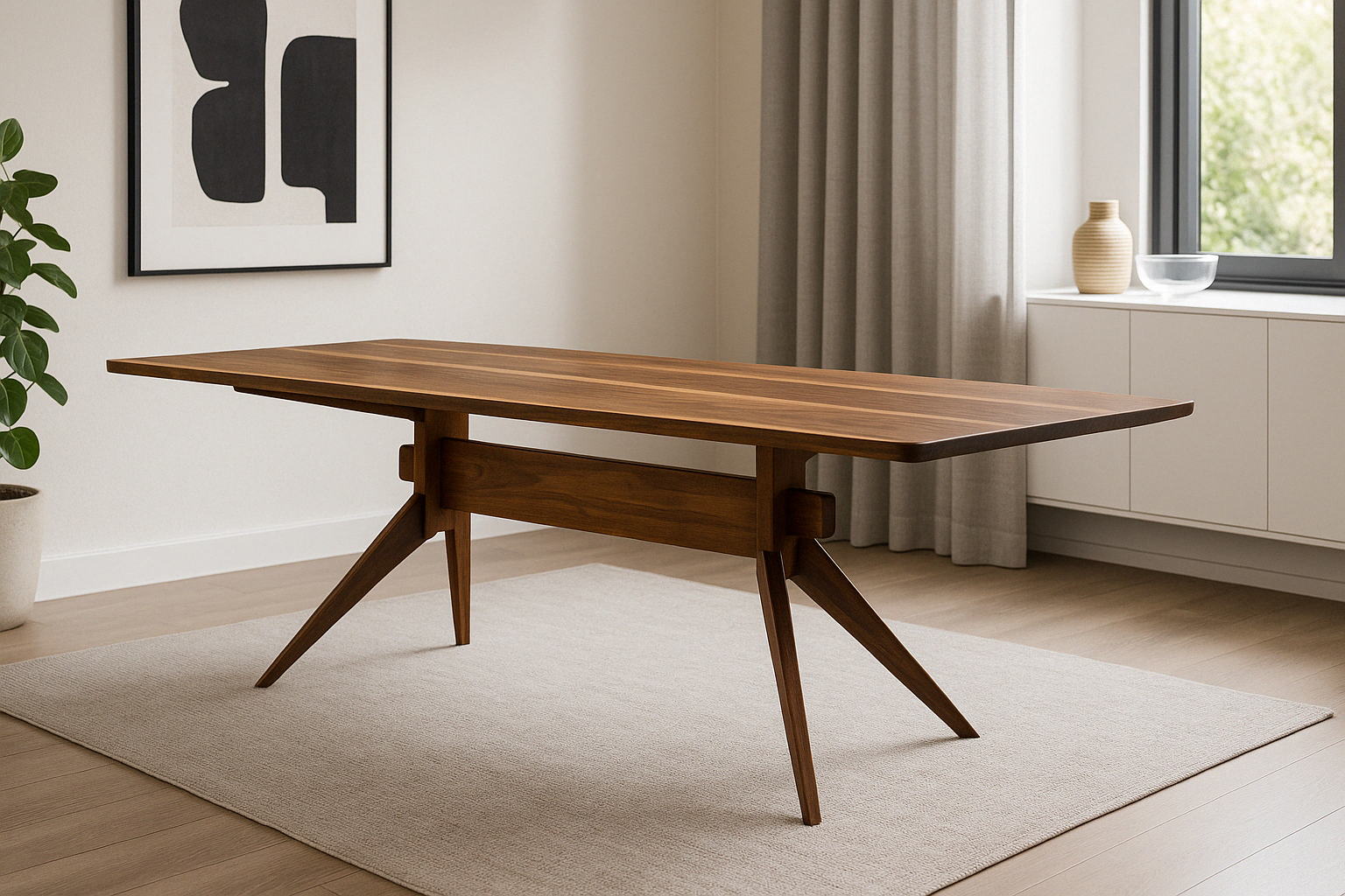 Japanese Style Walnut Dining Table